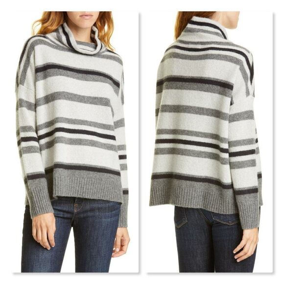 Nordstrom Signature Stripe Turtleneck Sweater XL - Picture 1 of 13